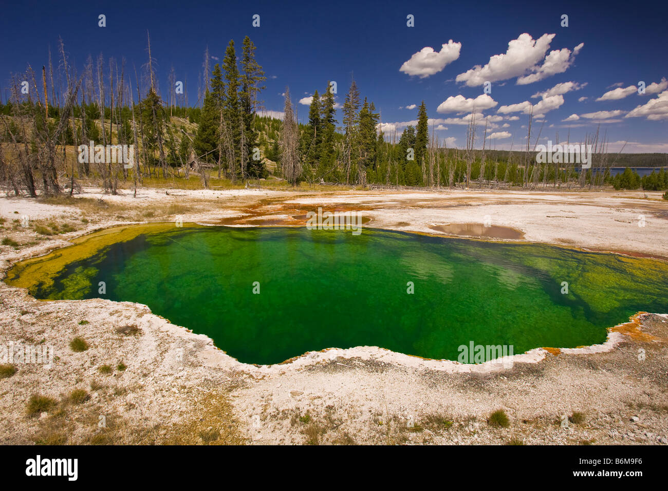 YELLOWSTONE NATIONAL PARK, WYOMING, USA - Abyss Pool a hot spring in the West Thumb Geyser Basin Stock Photo