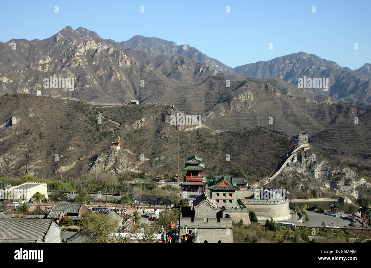 Great Wall of China at Juyongguan Gate Jundu Mountains Stock Photo