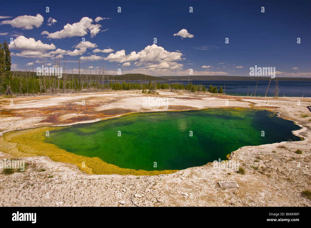 YELLOWSTONE NATIONAL PARK, WYOMING, USA - Abyss Pool, a hot spring in the West Thumb Geyser Basin. Stock Photo