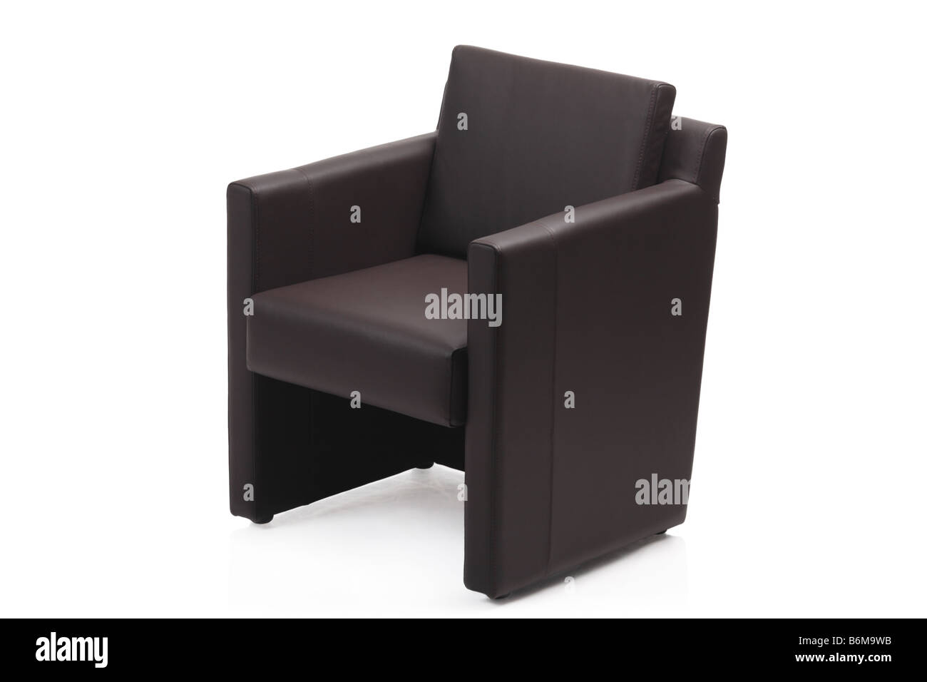 Image of a modern black leather armchair Stock Photo Alamy