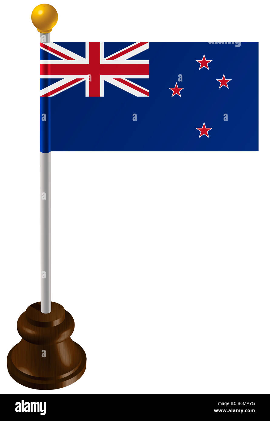 New Zealand flag as a marker Stock Photo