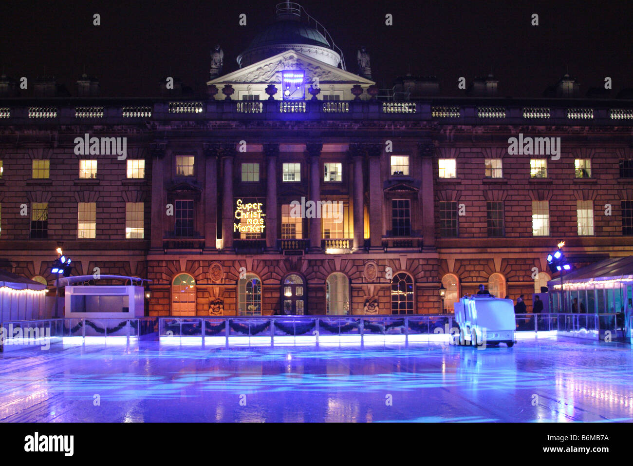 Ice skating rink at Somerset House London Christmas 2008 Stock Photo ...