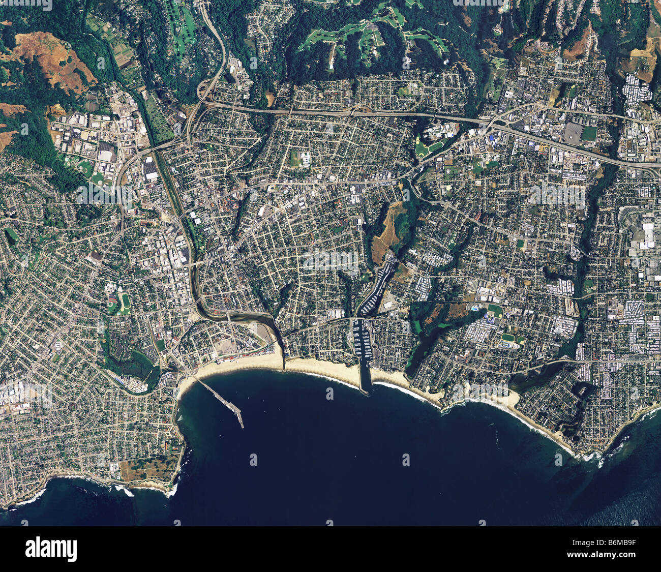 aerial map of Santa Cruz California Stock Photo Alamy