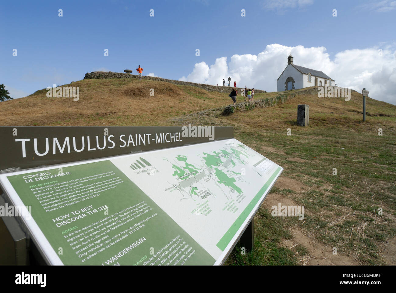 Carnac Brittany France The church of Saint Michel sits atop the tumulus of the same name Stock Photo