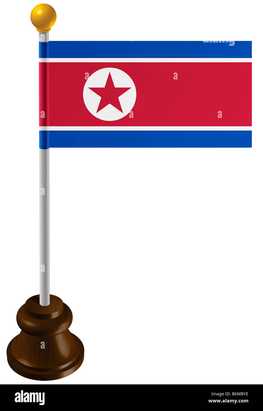 North Korea flag as a marker Stock Photo