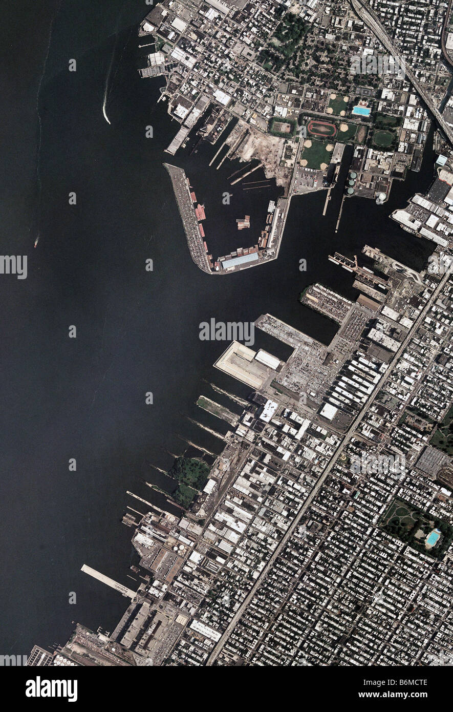 Aerial Map Brooklyn Port Authority Terminal New York B6MCTE 