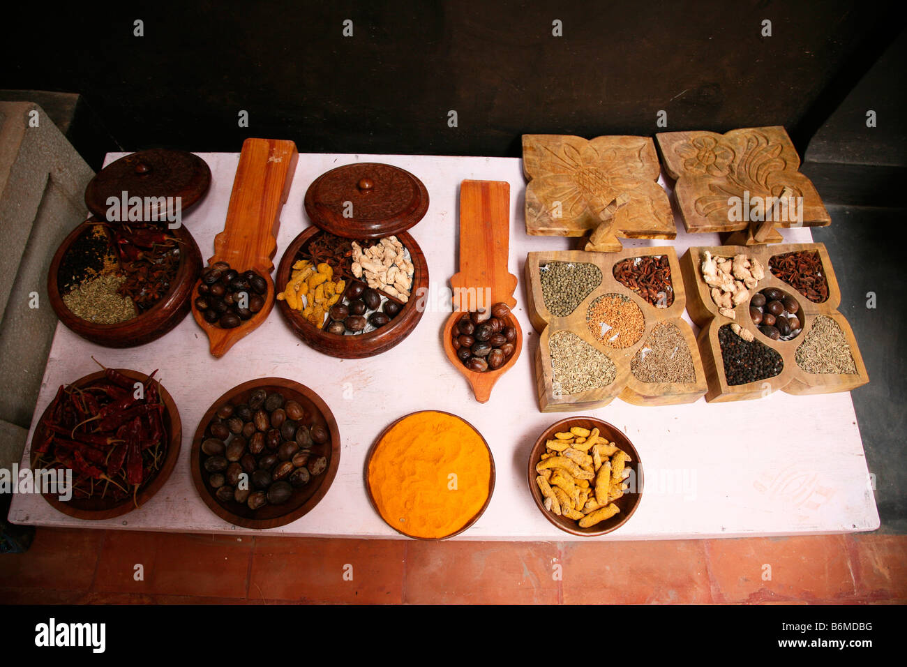 Indian Spices on display Stock Photo