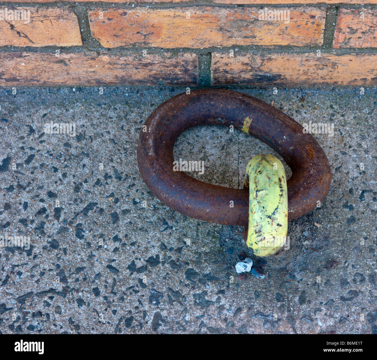 A hook anchor point fixed into concrete Stock Photo Alamy