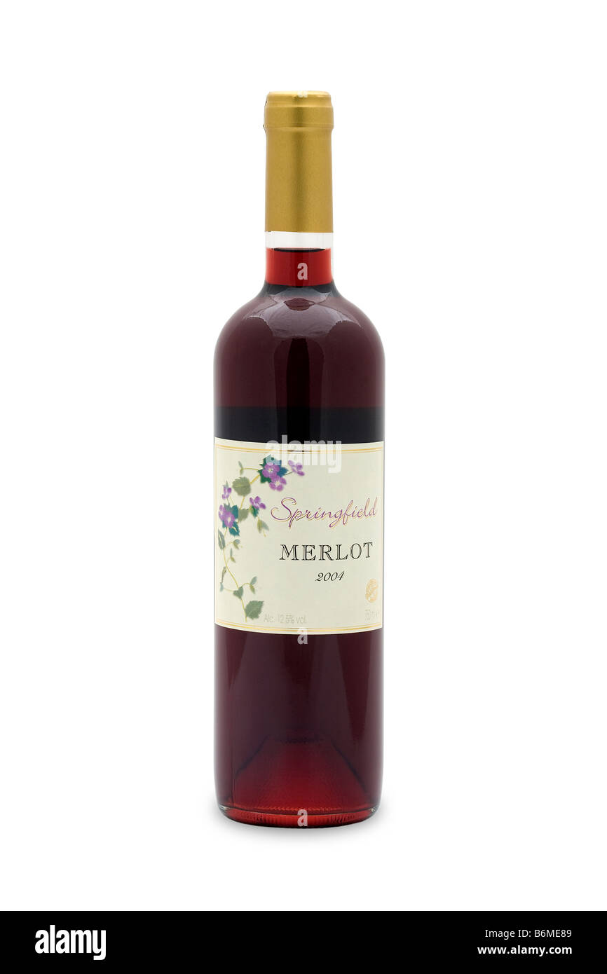 Springfield merlot 2004 red wine flower bouquet sweet taste aroma fruits Bulgaria Stock Photo