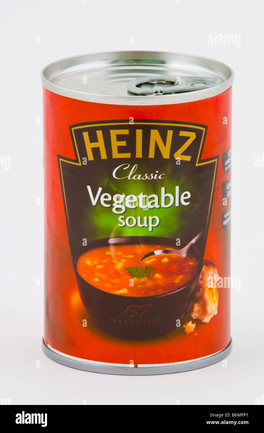 Can of Heinz Classic Vegetable soup sold in the UK Stock Photo Alamy
