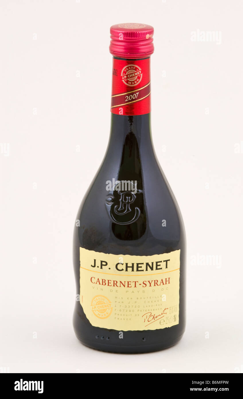 Bottle of cabernet syrah French red wine by JP Chenet sold in the UK Stock  Photo - Alamy