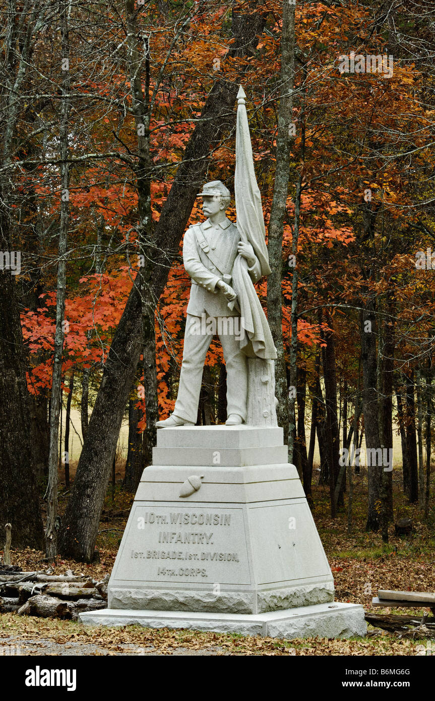 Civil War Memorial to the Tenth Wisconsin Infantry at the Chickamauga