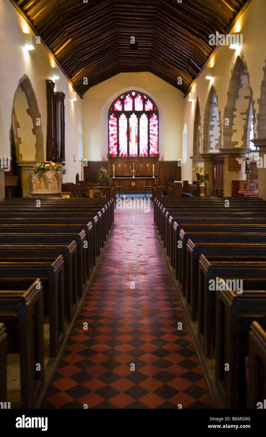Interior of St Mary's church in Brecon town centre Powys Wales UK Stock Photo