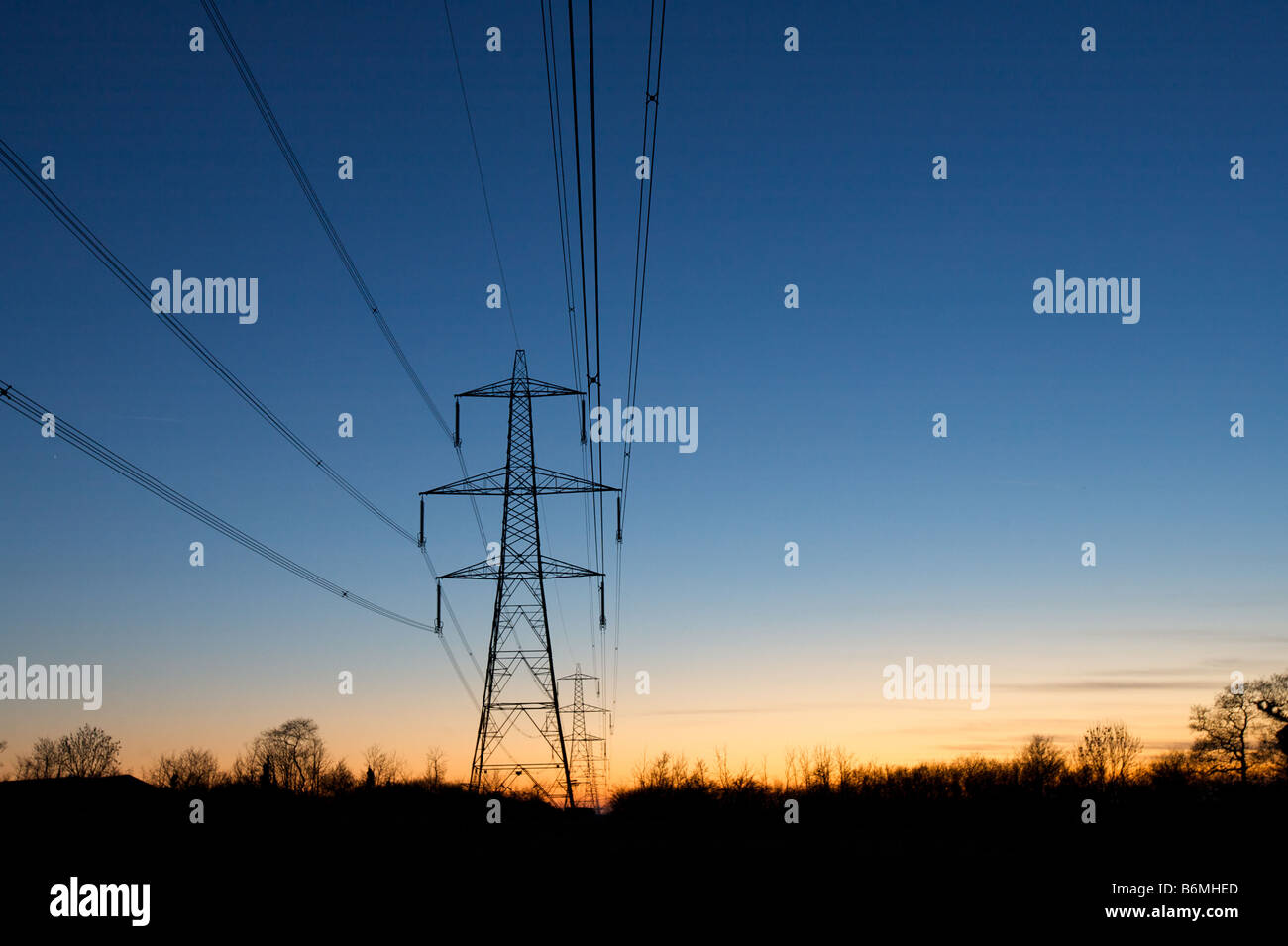 Electricity pylons in the English countryside Stock Photo - Alamy