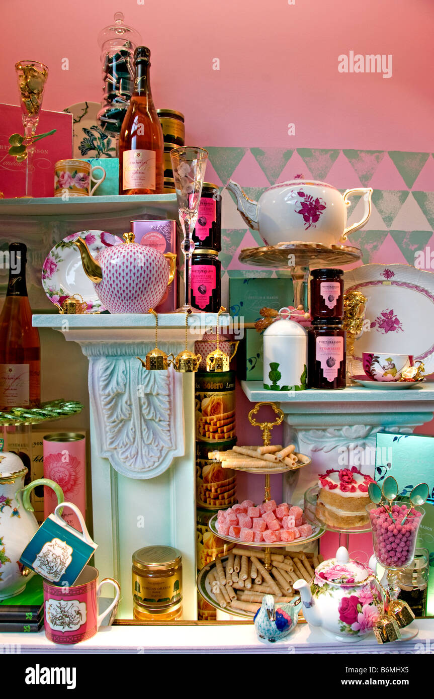 Fortnum & Mason's department store in Piccadilly London shop show window Stock Photo