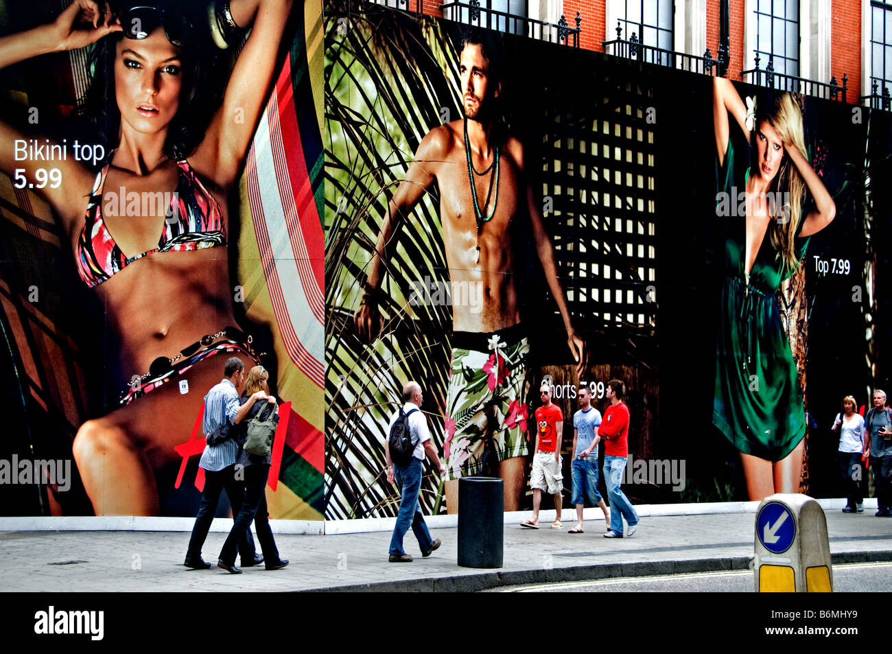 Oxford street London sign board billboard message communication advertising advertisement Stock Photo