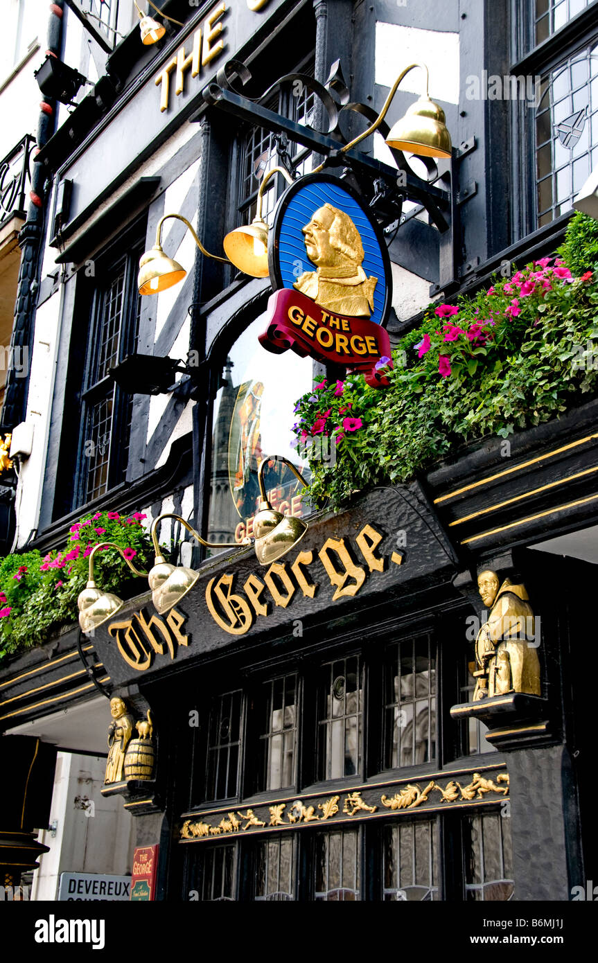 Pub the George London Strand  Fleet Street Holborn Victorian founded in 1723 Stock Photo