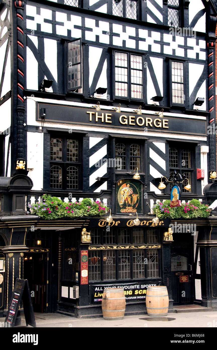 Pub the George London Strand Fleet Street Holborn Victorian founded in 1723 Stock Photo