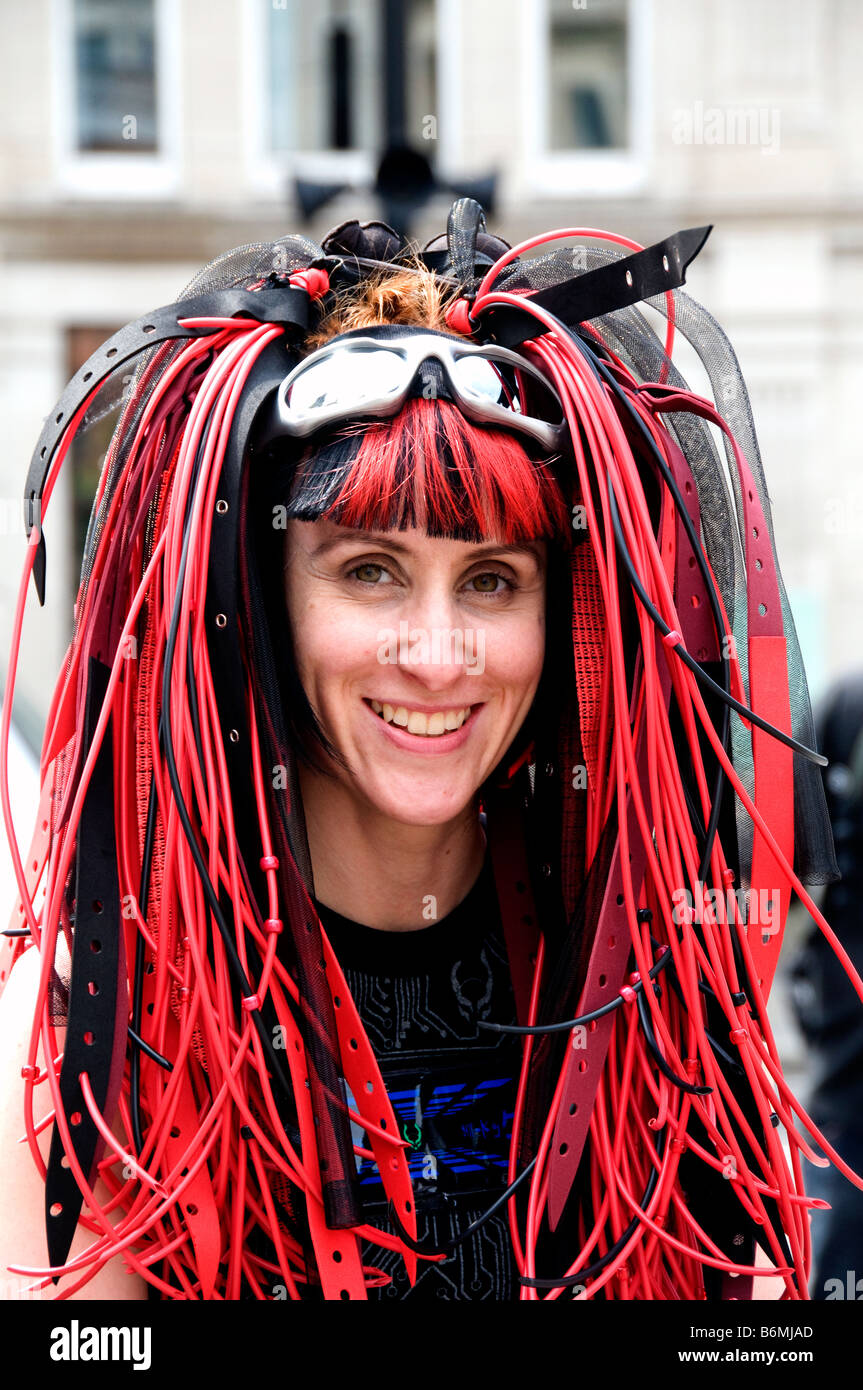 Red Hair trendy smile Woman Stock Photo