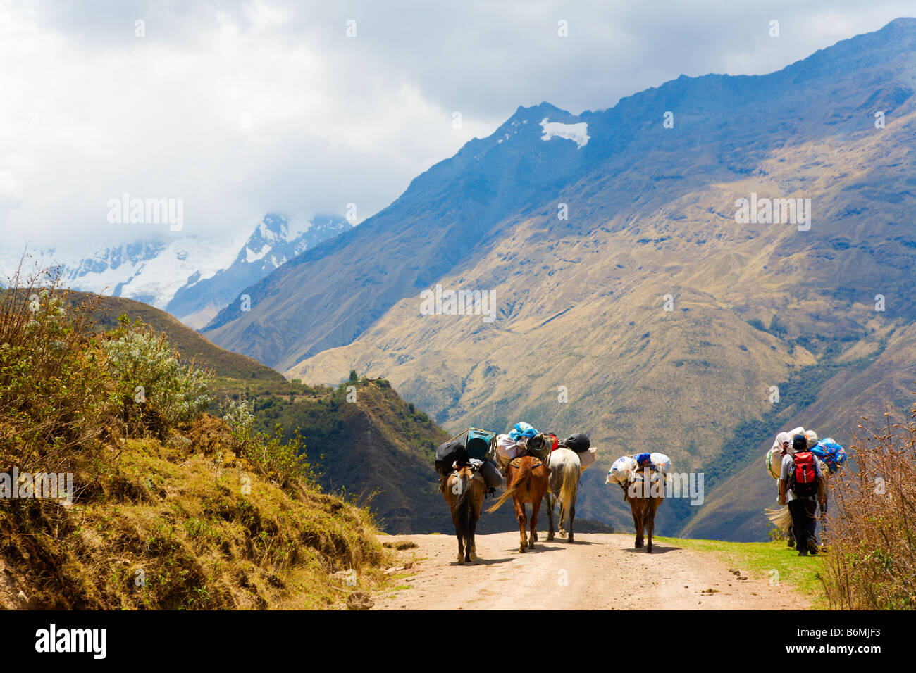 On the road in Andes Stock Photo