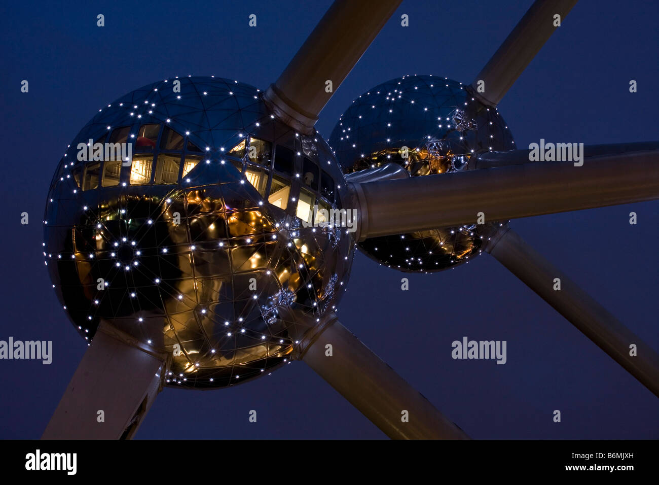 Brussels Belgium Atomium night lights dark Bruxelles Belgique Europe EU