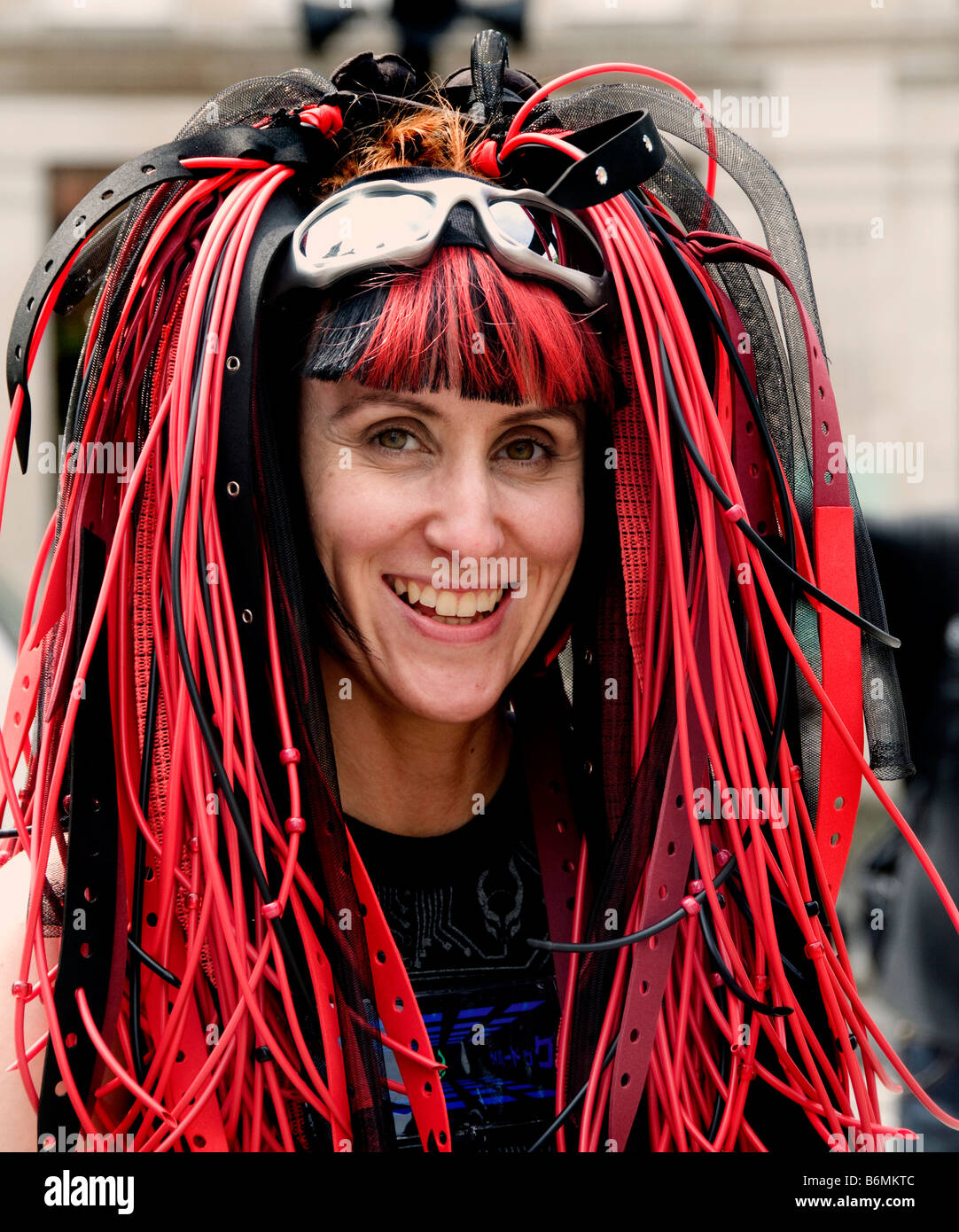 Red Hair trendy smile Woman Stock Photo