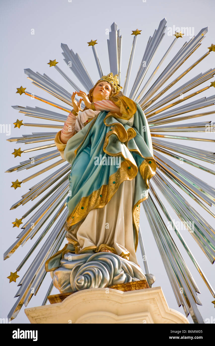 Statue of Marija Bambina, the Virgin Mary, Xaghra, Gozo, Malta Stock Photo