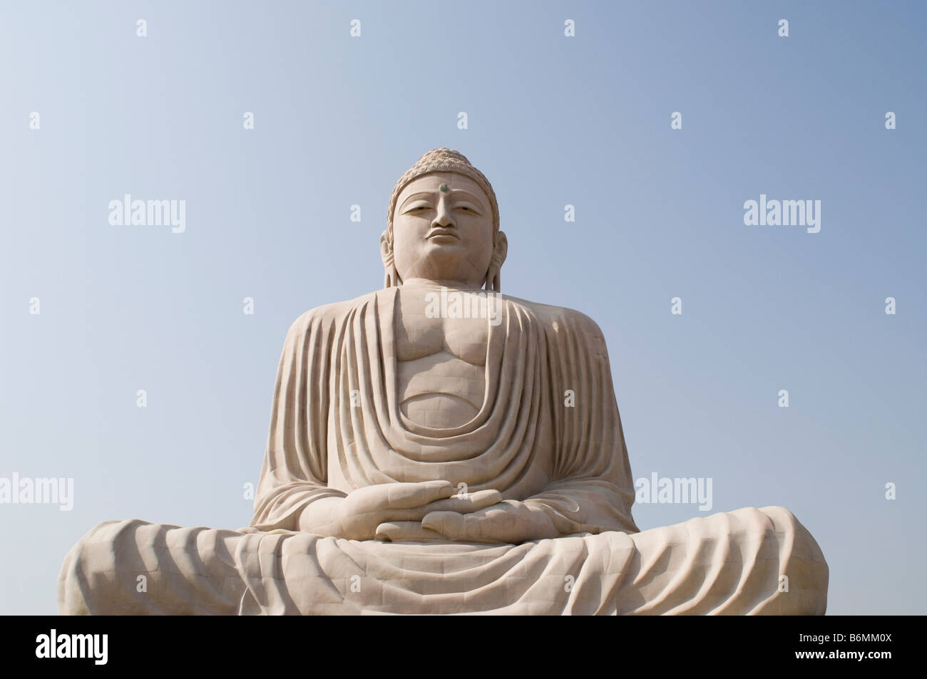 Low angle view of a statue of Buddha, The Great Buddha Statue, Bodhgaya ...