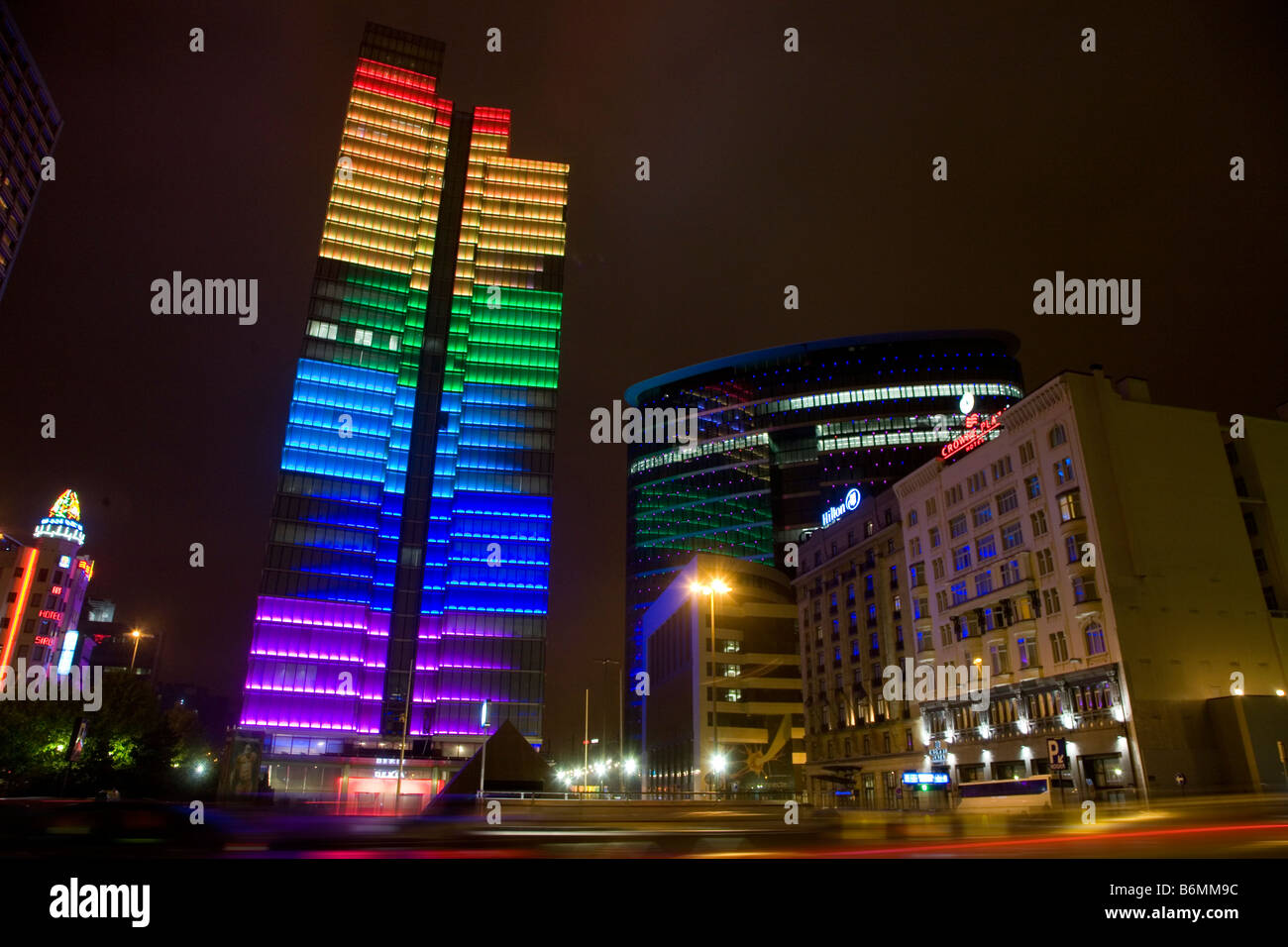 Dexia Tower modern Brussels Belgium finance euro Stock Photo