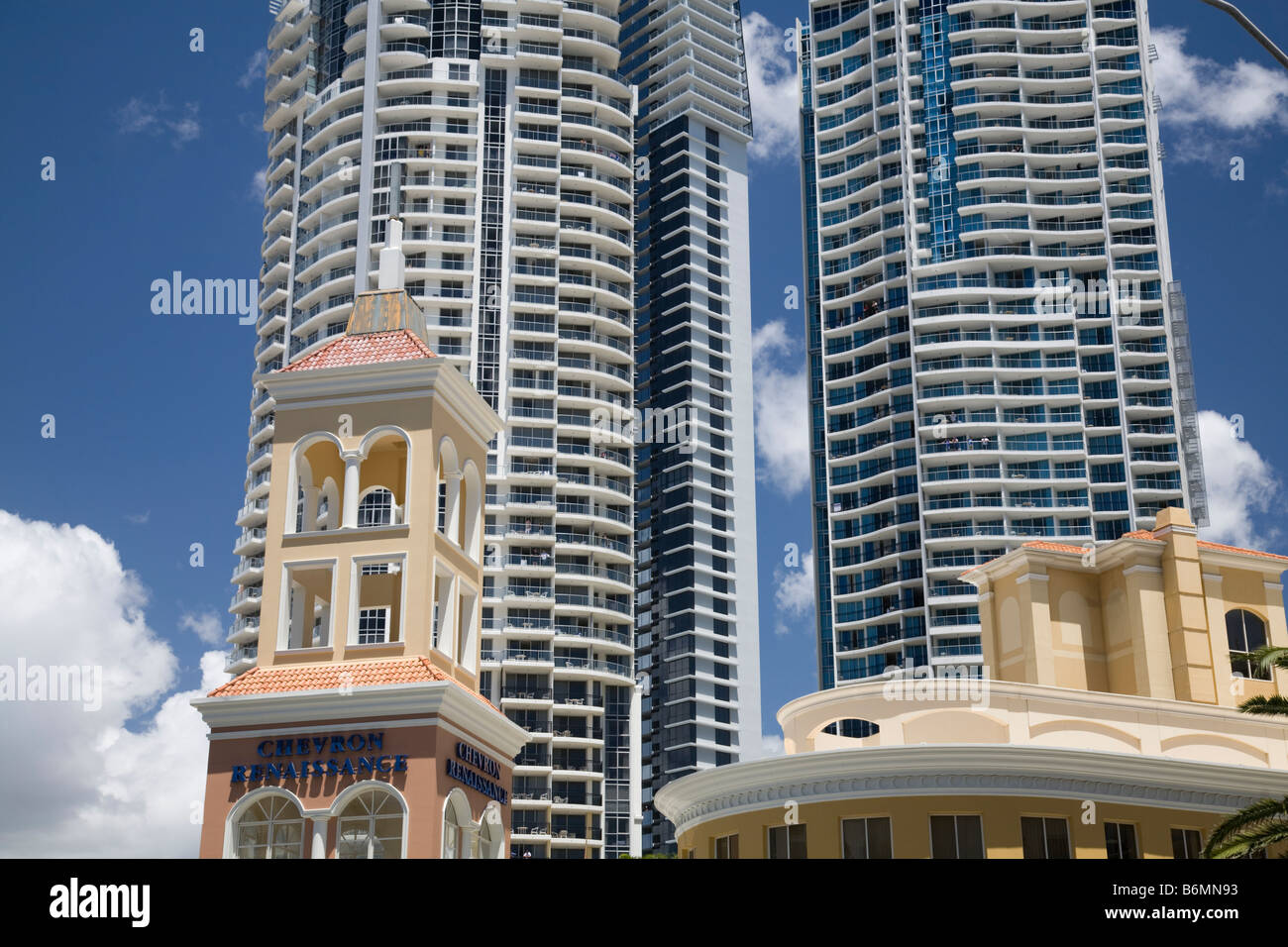 gold coast skyscrapers and hotel surfers paradise queensland Australia Stock Photo