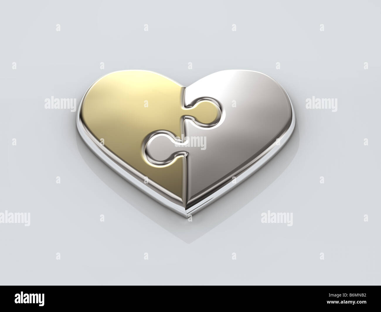 shiny heart, two parts Stock Photo