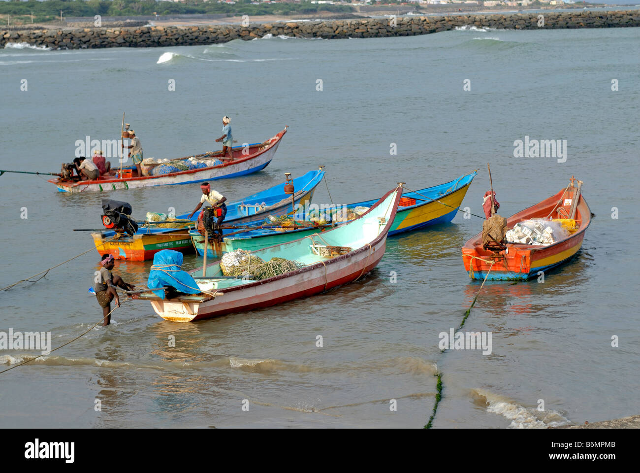 Kanyakumari fishing boats stock photo. Image of house - 39523266