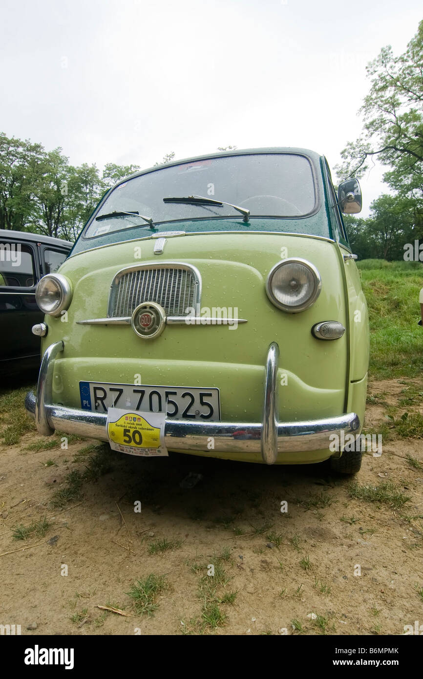 Padova, Italy - October 24, 2014: A rare model of the Fiat 600 Multipla  with ladder on display for the show of historic work veh Stock Photo - Alamy