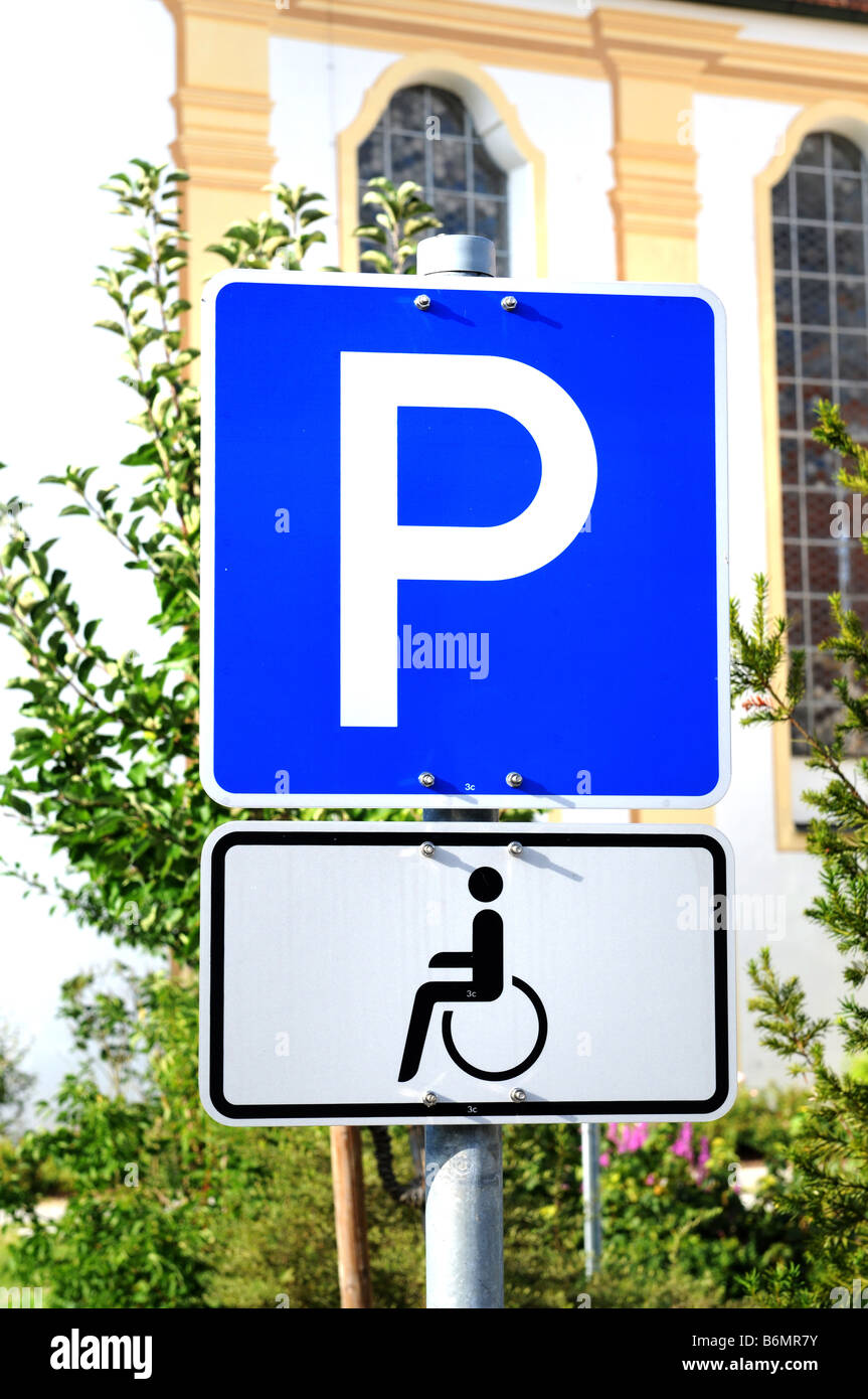 Parking for disabled Stock Photo