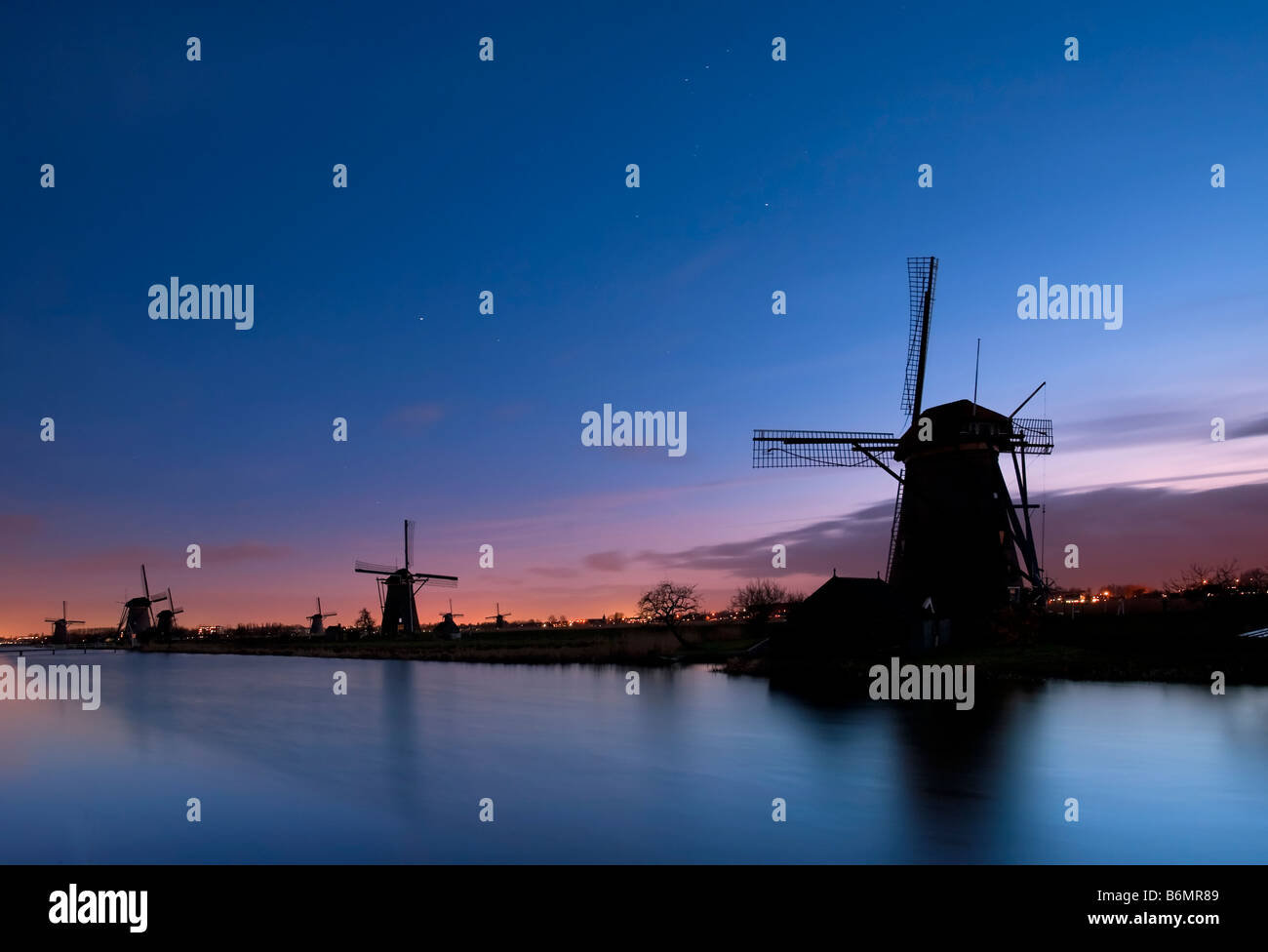Kinderdijk windmills UNESCO world heritage site The Netherlands Stock Photo