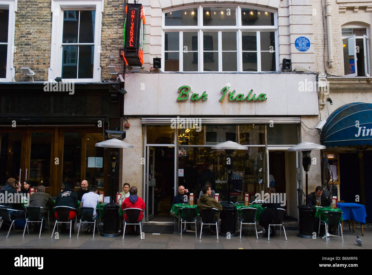 Cafe Bar Italia in Frith Street in Soho in central London England UK Stock Photo