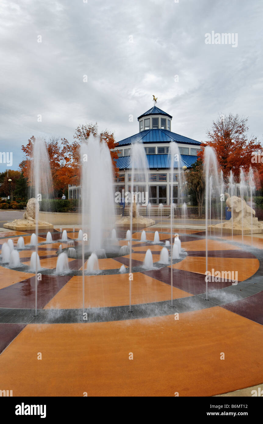 Interactive Fountain and Pavilion Housing Old Carousel in Coolidge Park