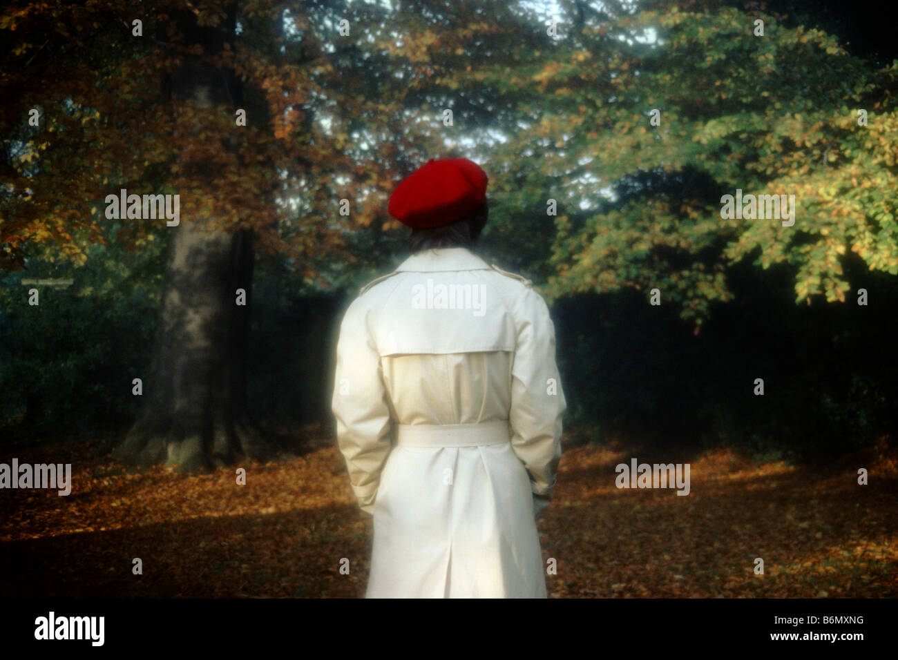 Woman red beret rear view hi-res stock photography and images - Alamy