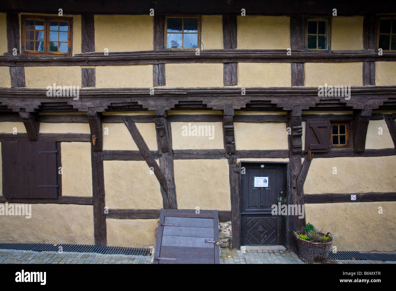 The half timbered house of 1485 is the oldest hous of Beeskow Stock Photo