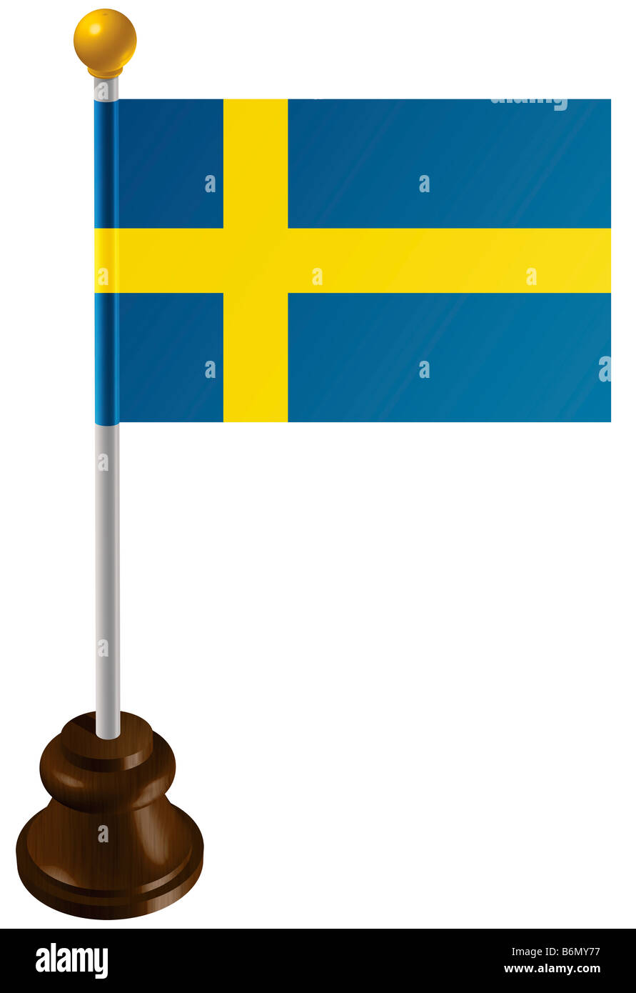 Sweden flag as a marker Stock Photo