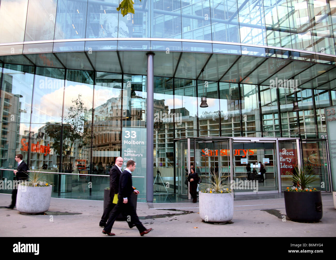 Entrance to Sainsbury's headquarters in Holborn, London Stock Photo
