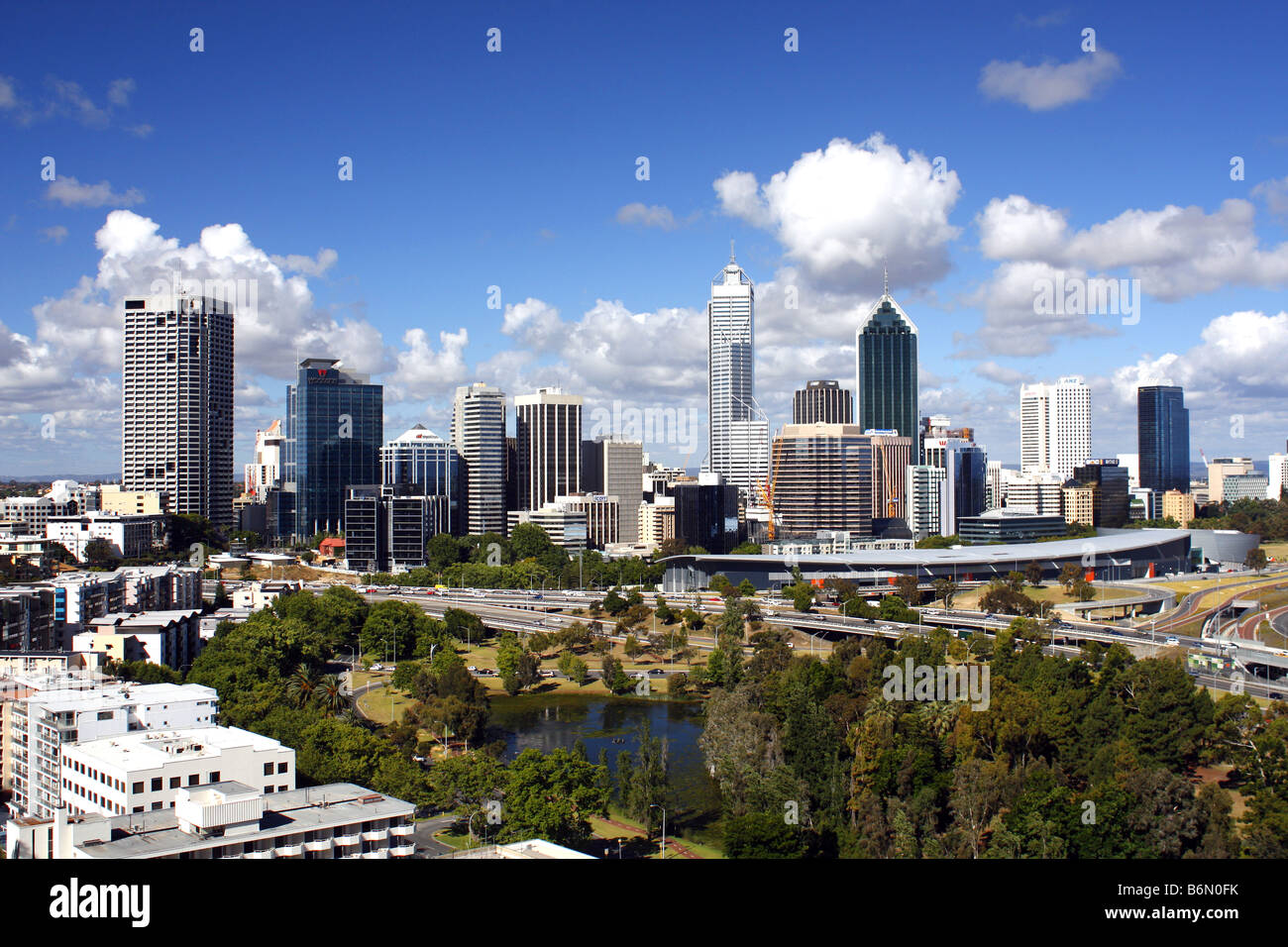 Perth City Skyline Western Australia Stock Photo