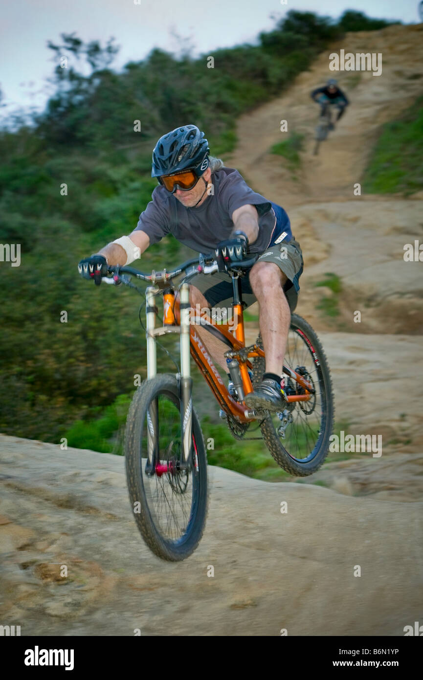 63 year old mountain biker riding Telonics trail, Laguna Beach, California  Stock Photo - Alamy