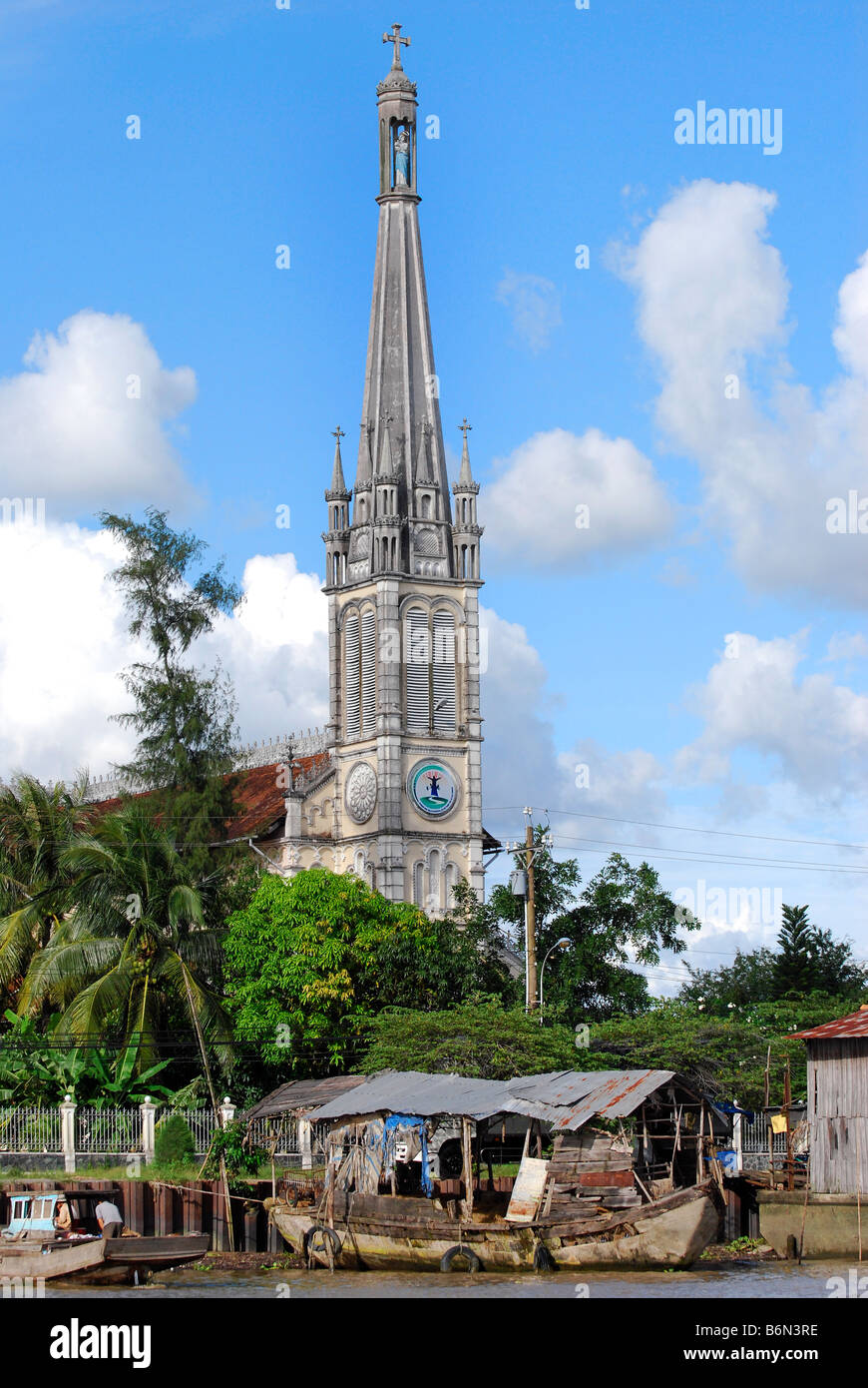 Catholic Church, town of Cai Be, Mekong Delta, Vietnam Stock Photo