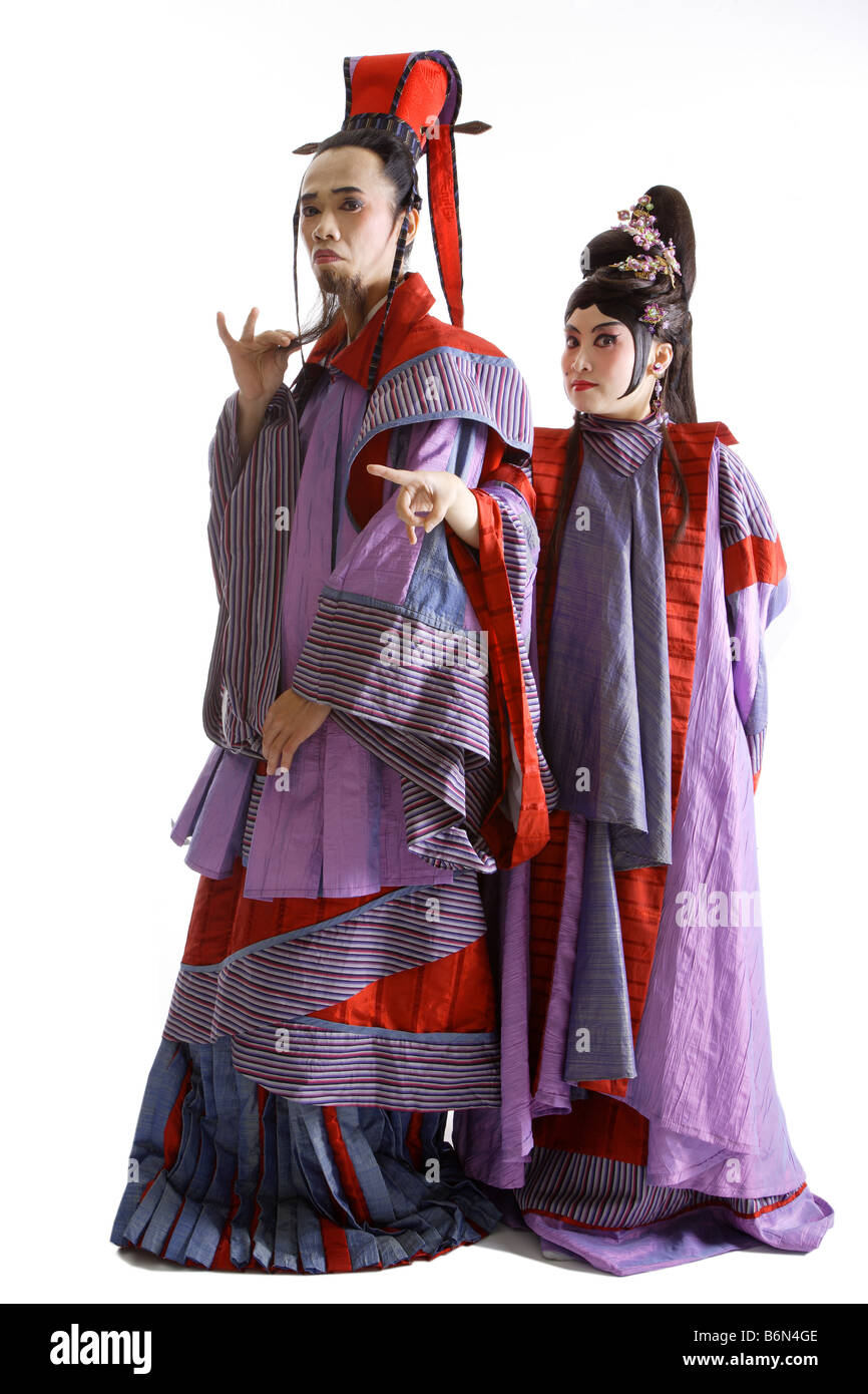 Chinese traditional opera characters posing Stock Photo