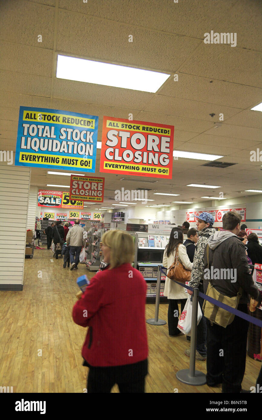 Woolworth store Guildhall shopping centre Exeter. Closing Down sale