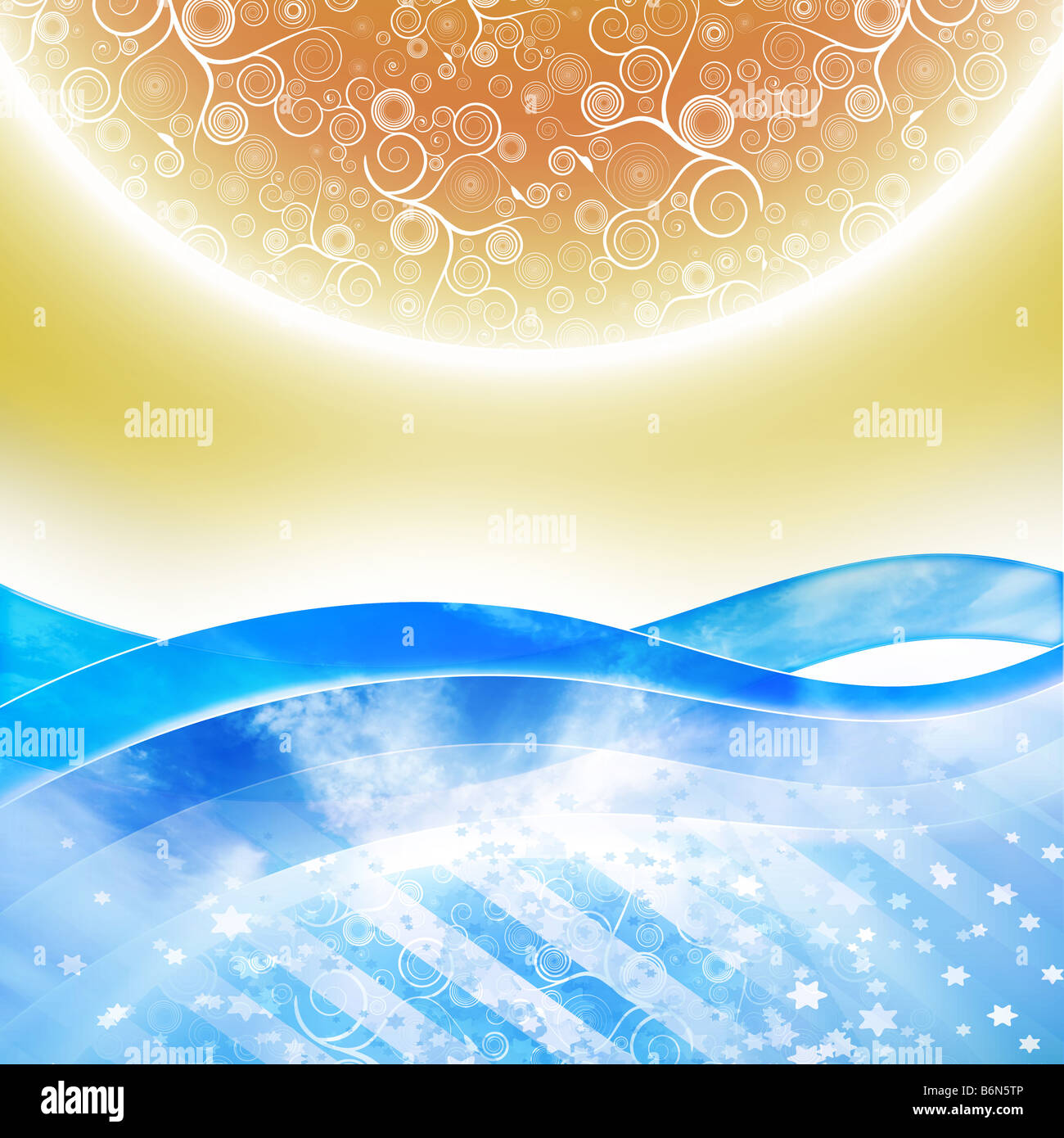 Abstract summer moon sun design background Stock Photo
