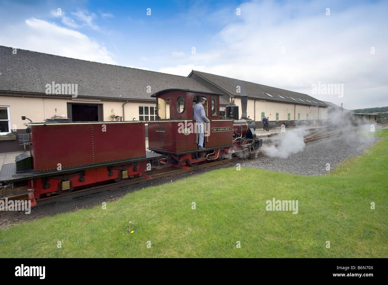the brecon mountain railway pant station merthy tydfil powys wales uk gb eu Stock Photo