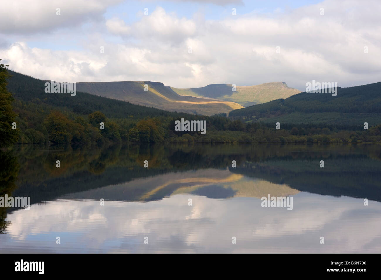 reservoir in the brecon beacons national park powys wales uk Stock