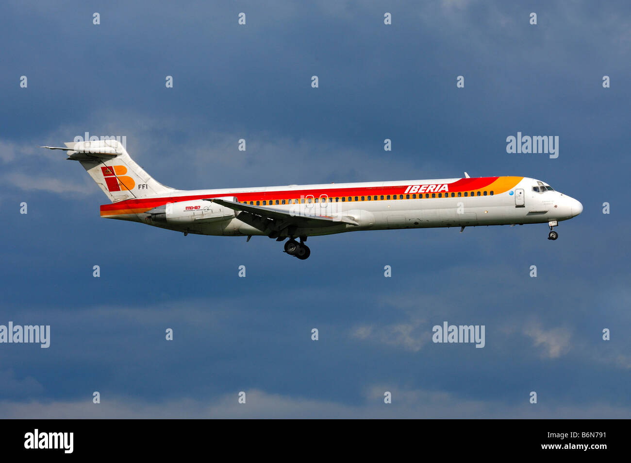 Aircraft McDonnell Douglas MD 87, Iberia, Spain Stock Photo